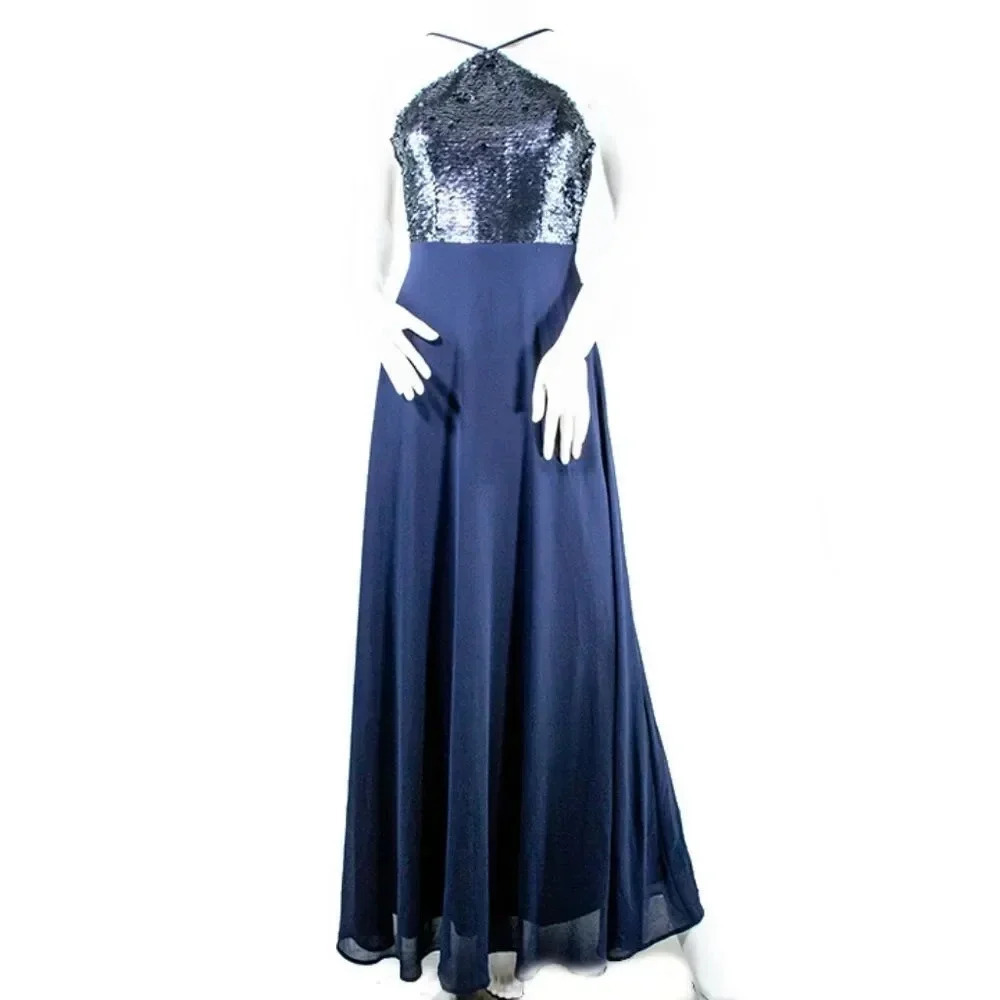 Lulus Sequin Maxi Sleeveless Dress XS